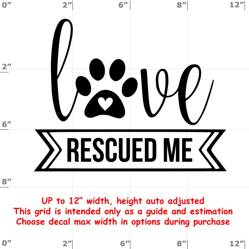 love recued me Dog vinyl decal - Dog Decal love recued me Dog vinyl decal - Dog Decal