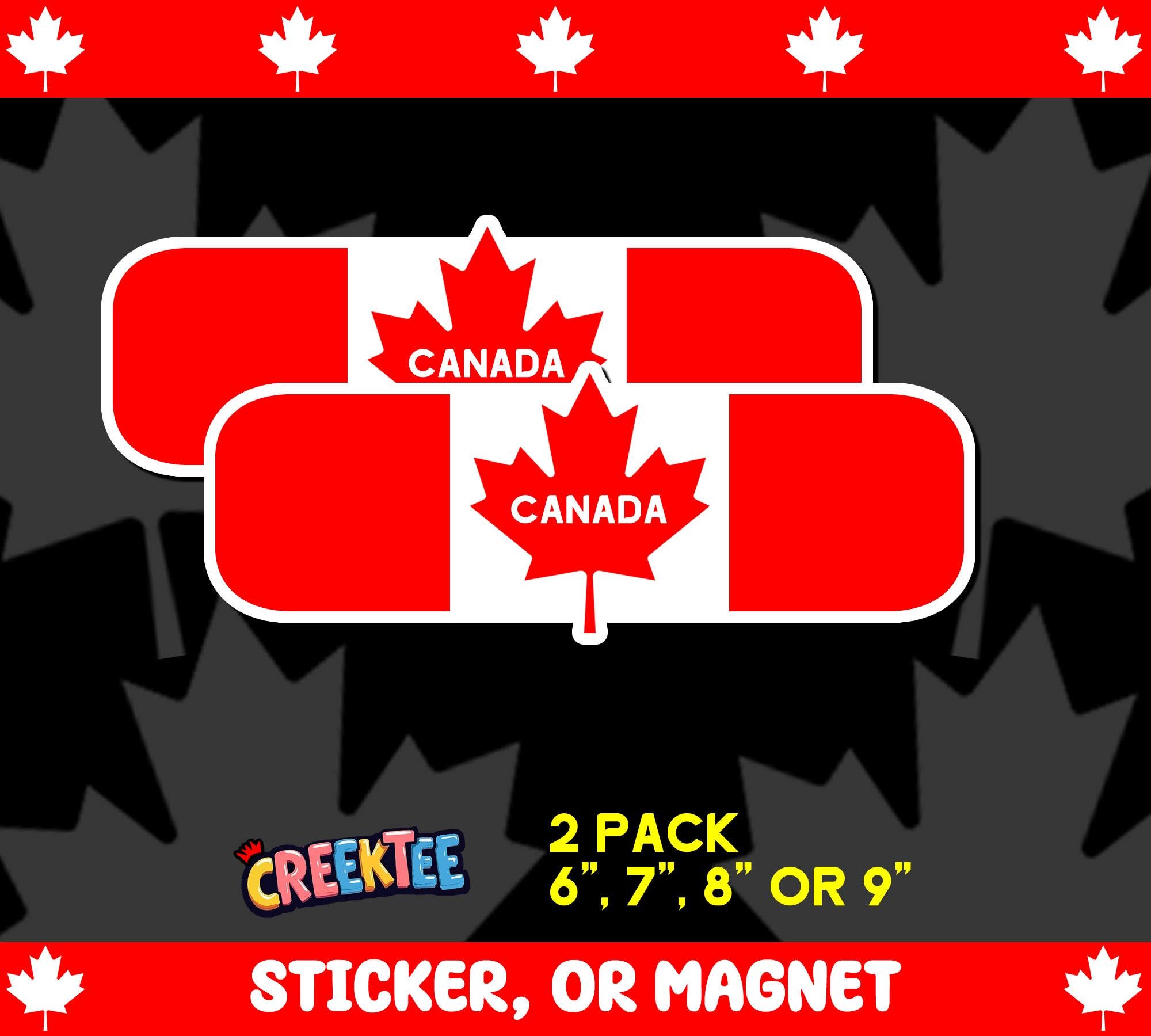 2X Canada Die-Cut Bumper Sticker, Magnet, Vinyl Sticker, Window Cling or Magnet in UV Laminate Coating