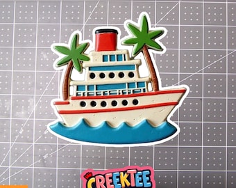 Cruise Ship Vinyl Sticker, Window Cling or Magnet in UV Laminate Coating