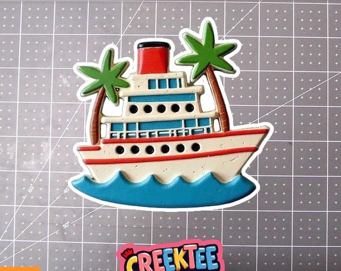 Cruise Ship Vinyl Sticker, Window Cling or Magnet in UV Laminate Coating