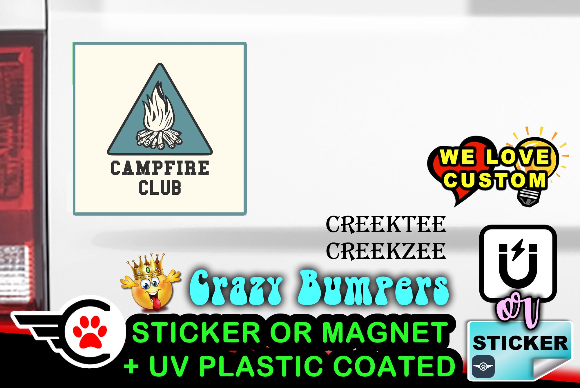 Campfire Club Bumper Sticker or Magnet in various sizes Hiqh Quality UV Laminate Coating 2