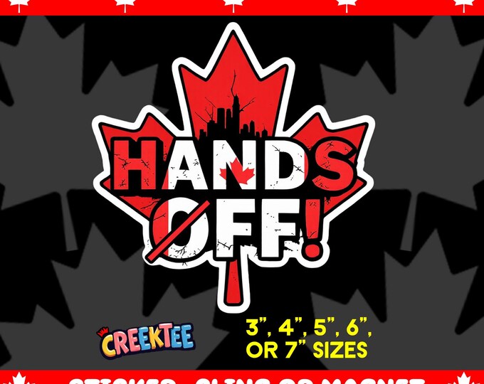 Hands Off! Protest Bumper Sticker, Magnet, Vinyl Sticker or Window Cling, UV Laminate, laptop, bottle