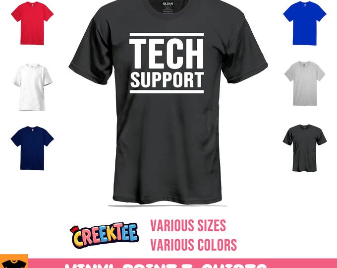 Custom Text Vinyl Print T-Shirt in various colors and sizes
