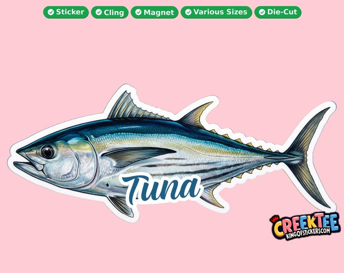 Fish Vinyl Sticker, Window Cling or Magnet in UV Laminate Coating