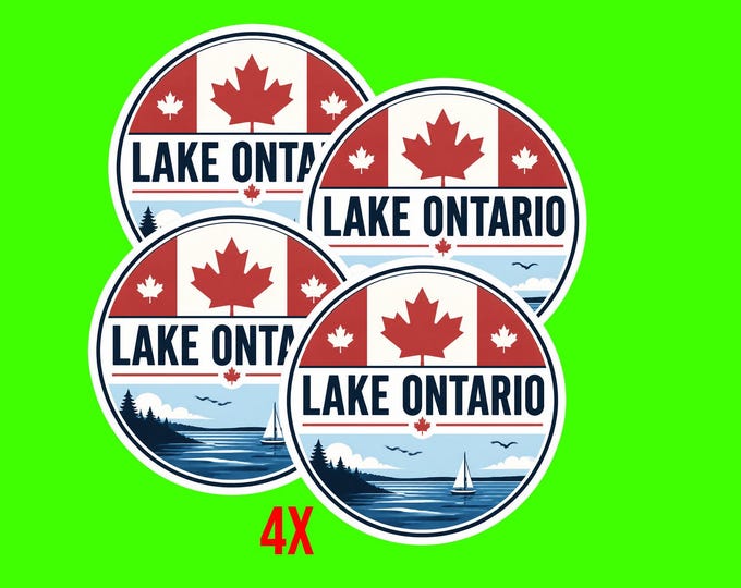 4x Lake Ontario Canada Bumper Sticker, Magnet, Vinyl Sticker or Window Cling, UV Laminate Coating