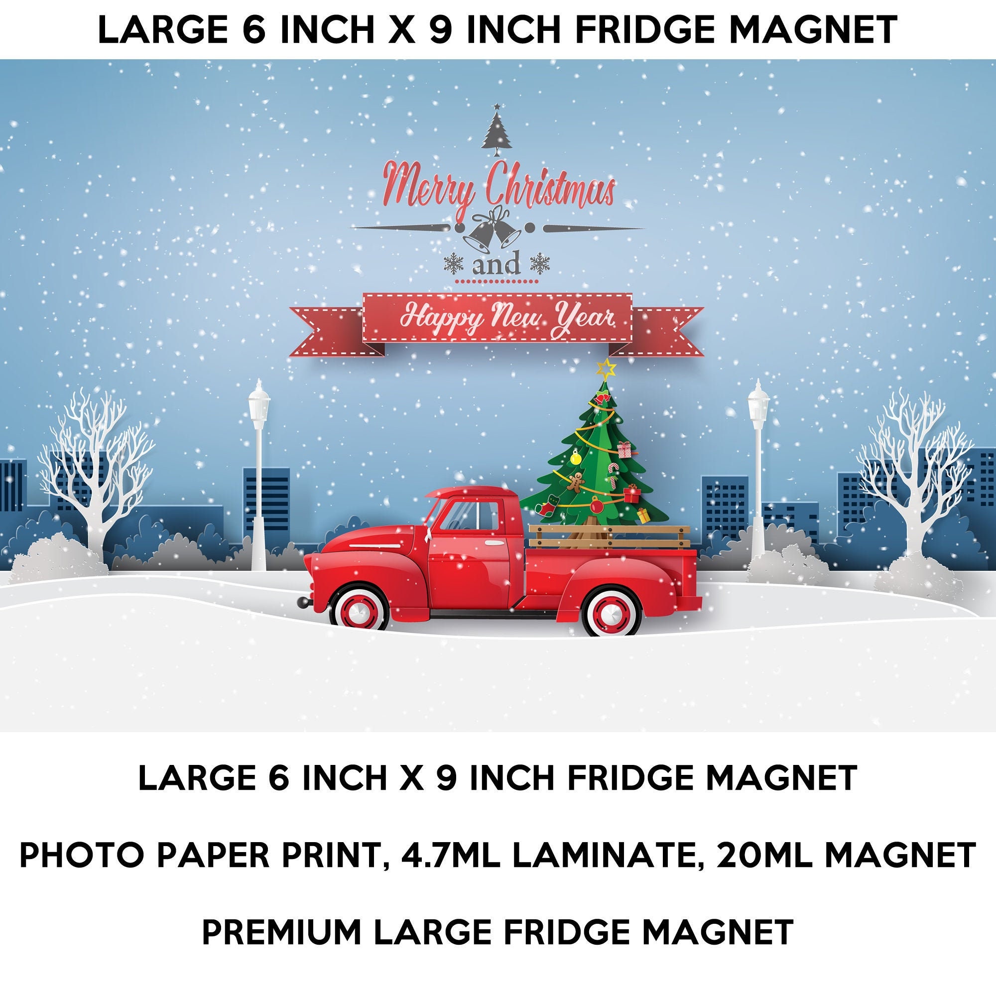 Christmas fridge magnet, large 6x9 inch premium fridge magnet that stands out this holiday season Christmas fridge magnet, large 6x9 inch premium fridge magnet that stands out this holiday season