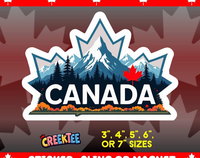 Canada Bumper Sticker, Magnet, Vinyl Sticker or Window Cling, UV Laminate Coating, laptop, water bottle