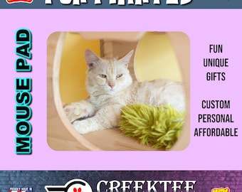 Custom Mouse Pad Round or Rectangle, Your text or Family Photo, Loved Pet, or Funny Creation