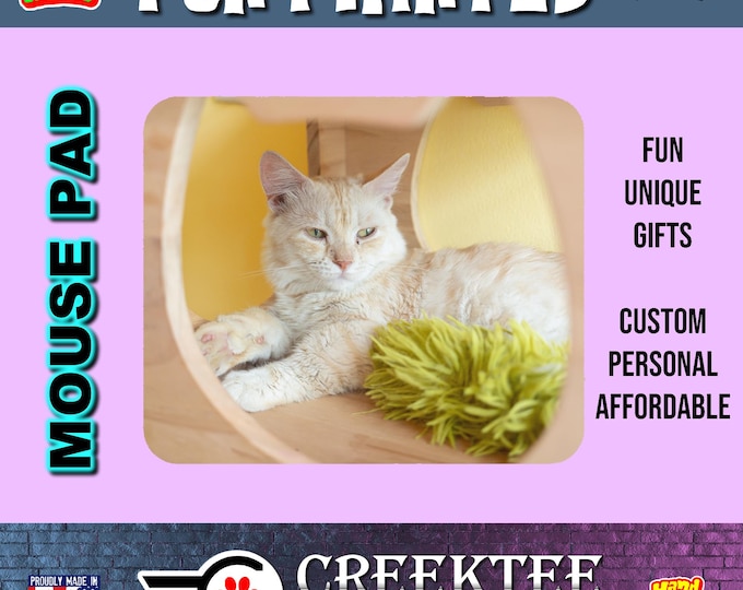 Custom Mouse Pad Round or Rectangle, Your text or Family Photo, Loved Pet, or Funny Creation