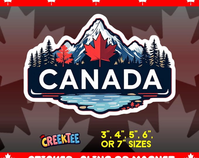 Canada Bumper Sticker, Magnet, Vinyl Sticker or Window Cling, UV Laminate Coating, laptop, water bottle