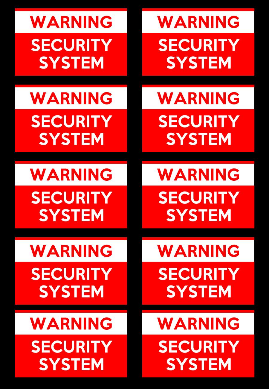 10 premium vinyl classic 2 1 2 inch wide x 1 1 2 inch alarm stickers home security stickers window decals