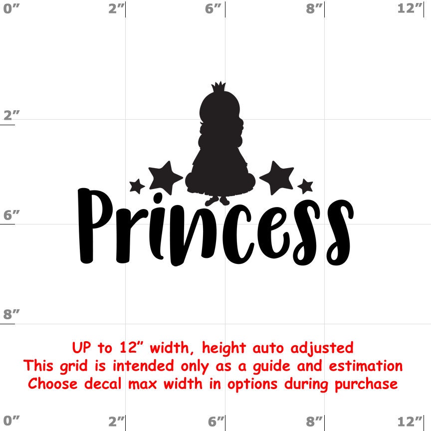 Princess - Fun Decals various sizes and colors - colours Princess - Fun Decals various sizes and colors - colours
