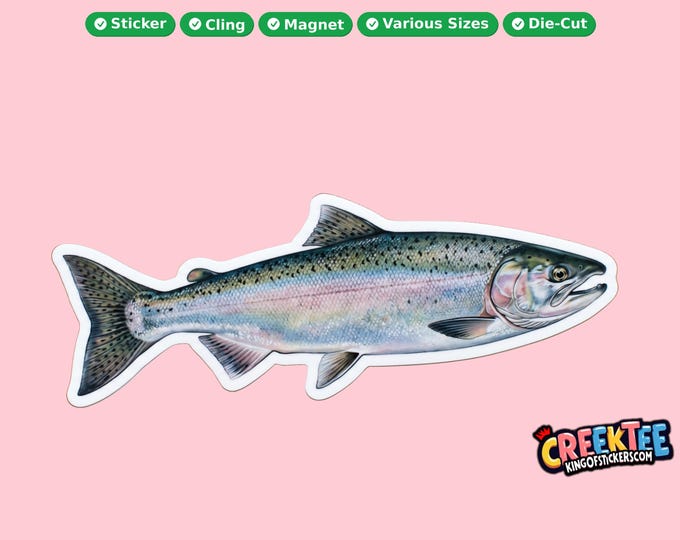 Fish Vinyl Sticker, Window Cling or Magnet in UV Laminate Coating