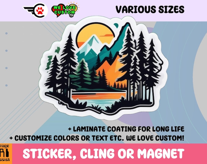 Love Nature Vinyl Sticker, Magnet or Window Cling in Various Sizes