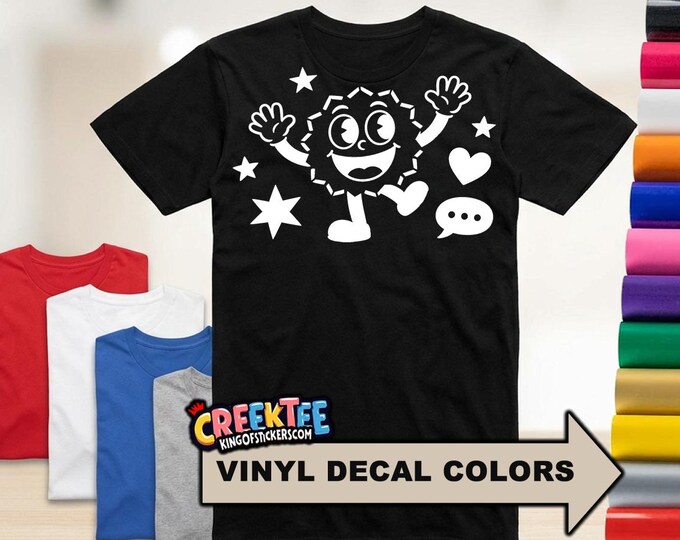 Dancing Laughing Sun Love Life Fun HTV Vinyl Print Tees Assorted Colors and Sizes