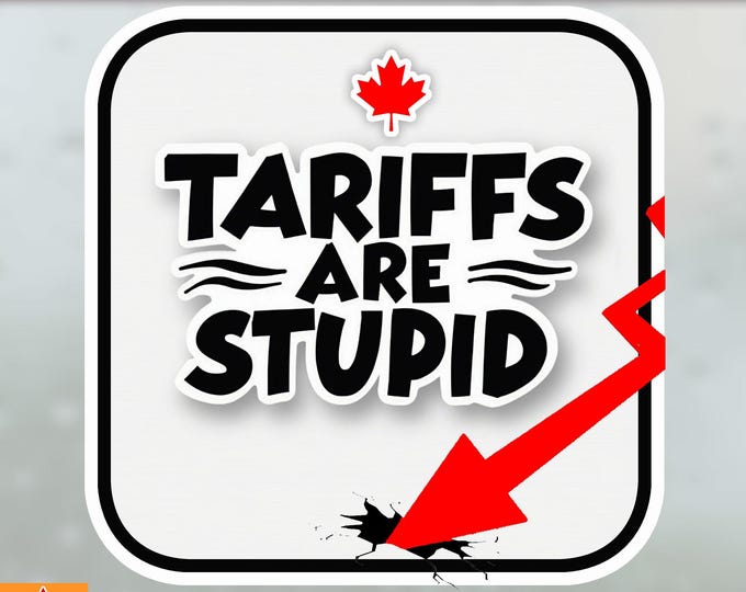 Tariffs Are Stupid Bumper Sticker, Magnet, Vinyl Sticker or Window Cling, UV Laminate, laptop, water bottle