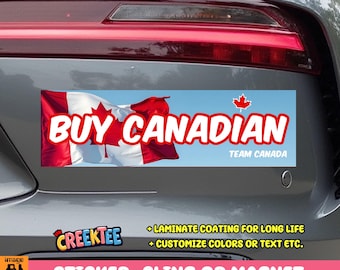 Buy Canadian, Canada USA Bumper Sticker, Magnet, Vinyl Sticker, Window Cling or Magnet in UV Laminate Coating