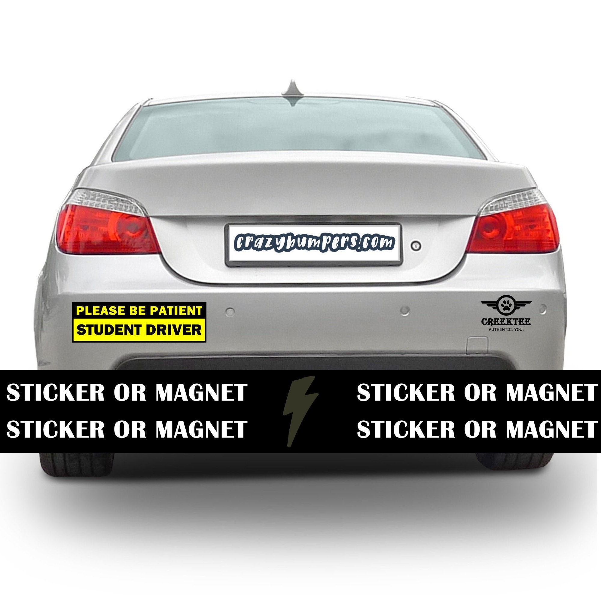 Popular Classic - Please Be Patient Student Driver Bumper Sticker 10 x 3 Bumper Sticker or Magnetic Bumper Sticker Available Popular Classic - Please Be Patient Student Driver Bumper Sticker 10 x 3 Bumper Sticker or Magnetic Bumper Sticker Available