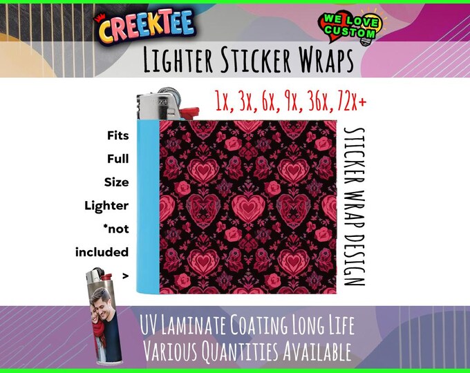 Sexy 3x Lighter Sticker Wraps, OR your photo, text, or images,  bundles available, with laminate coating. 3x, 6x, 9x, 18x, 36+