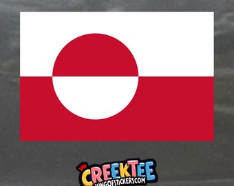 Greenland Flag Bumper Sticker, Magnet, Vinyl Sticker, Window Cling or Magnet in UV Laminate Coating