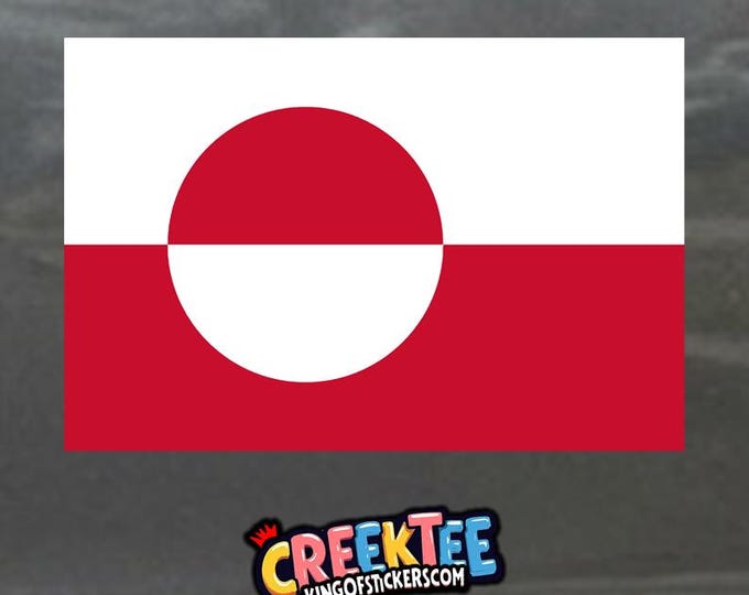 Greenland Flag Bumper Sticker, Magnet, Vinyl Sticker, Window Cling or Magnet in UV Laminate Coating