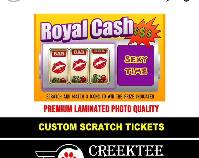 Custom Faux Scratch Tickets Novelty, Laminate Coating, Scratch Off Top, Customize The Text and Message
