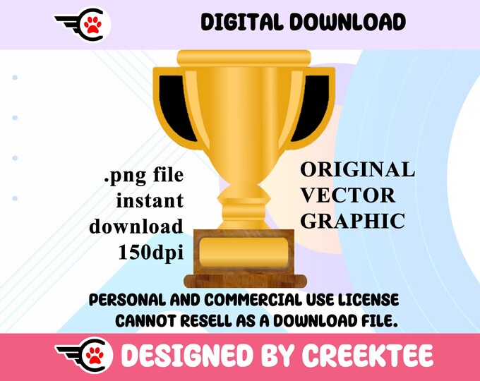Trophy Vector Graphic .png File Download. 150dpi. Personal and Commercial Use Granted. Designed and Created by CREEKTEE.