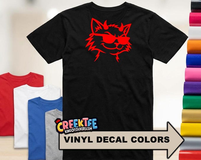 Evil Cool Cat Fun HTV Vinyl Print Tee Various Colors and Sizes