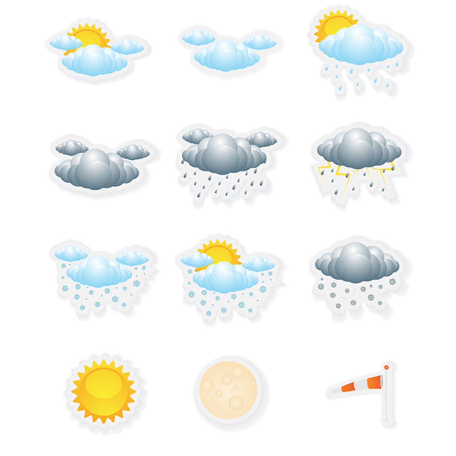 48 Fun weather Stickers 1/2 inch great for planners and Etsy