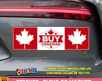 Buy Canadian, Canada USA Bumper Sticker, Magnet, Vinyl Sticker, Window Cling or Magnet in UV Laminate Coating