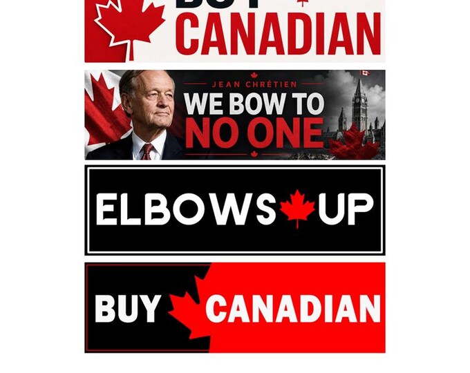4x Pack, Canada Bumper Sticker, Magnet, Vinyl Sticker or Magnet in UV Laminate Coating - 8 inch wide