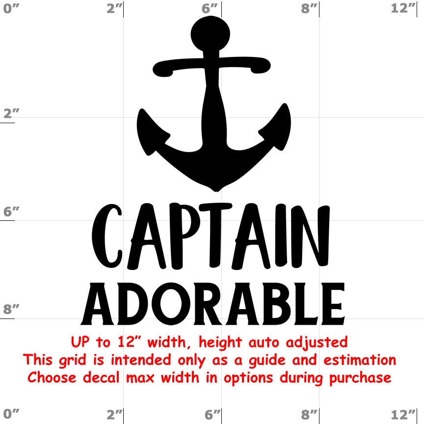 Captain Adorable - Fun Decals various sizes and colors - colours Captain Adorable - Fun Decals various sizes and colors - colours