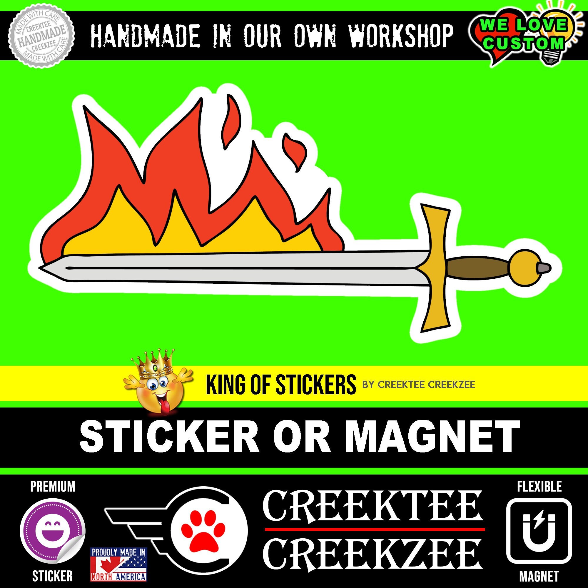 King Of Stickers Medieval Die-Cut sticker or magnet in various widths, 3