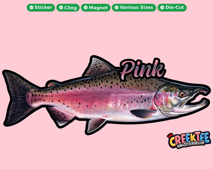 Fish Vinyl Sticker, Window Cling or Magnet in UV Laminate Coating