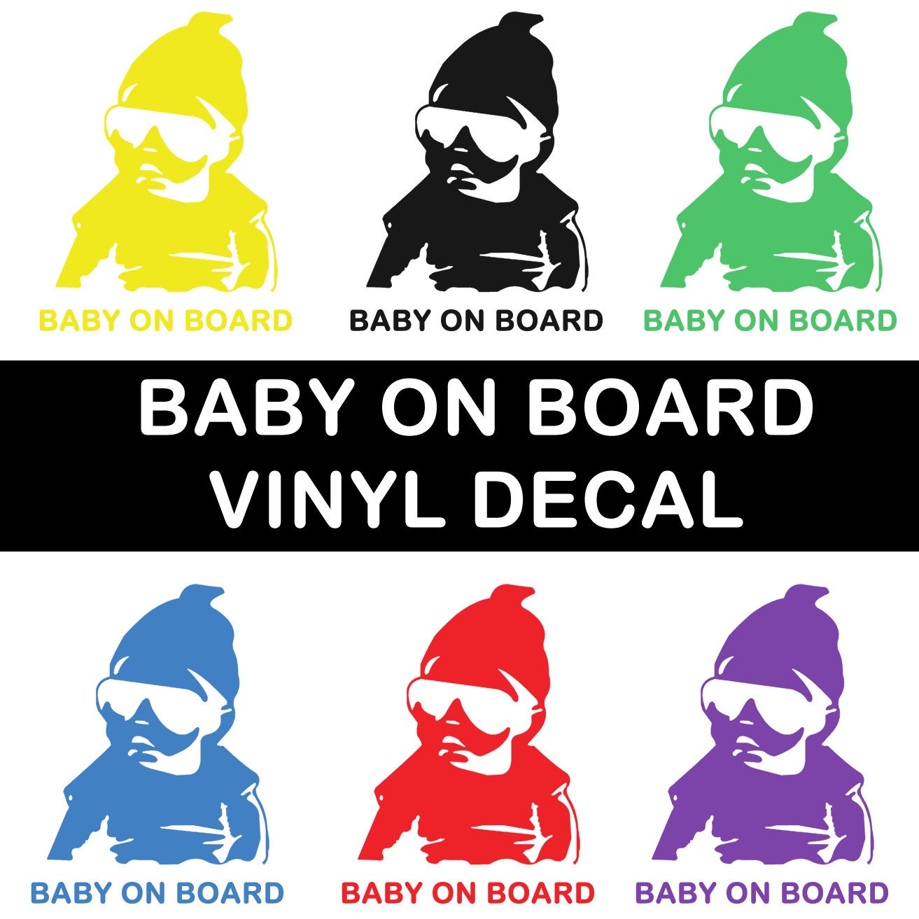 Baby on board window decal - Baby Decal - Gansta Baby Decal Baby on board window decal - Baby Decal - Gansta Baby Decal