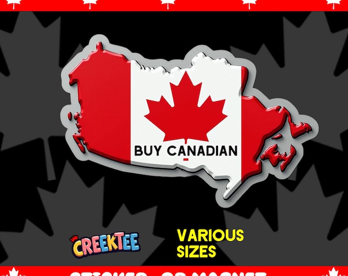 Buy Canadian Vinyl Sticker, Magnet or Window Cling in Various Sizes, add your own text or leave blank laminate coating