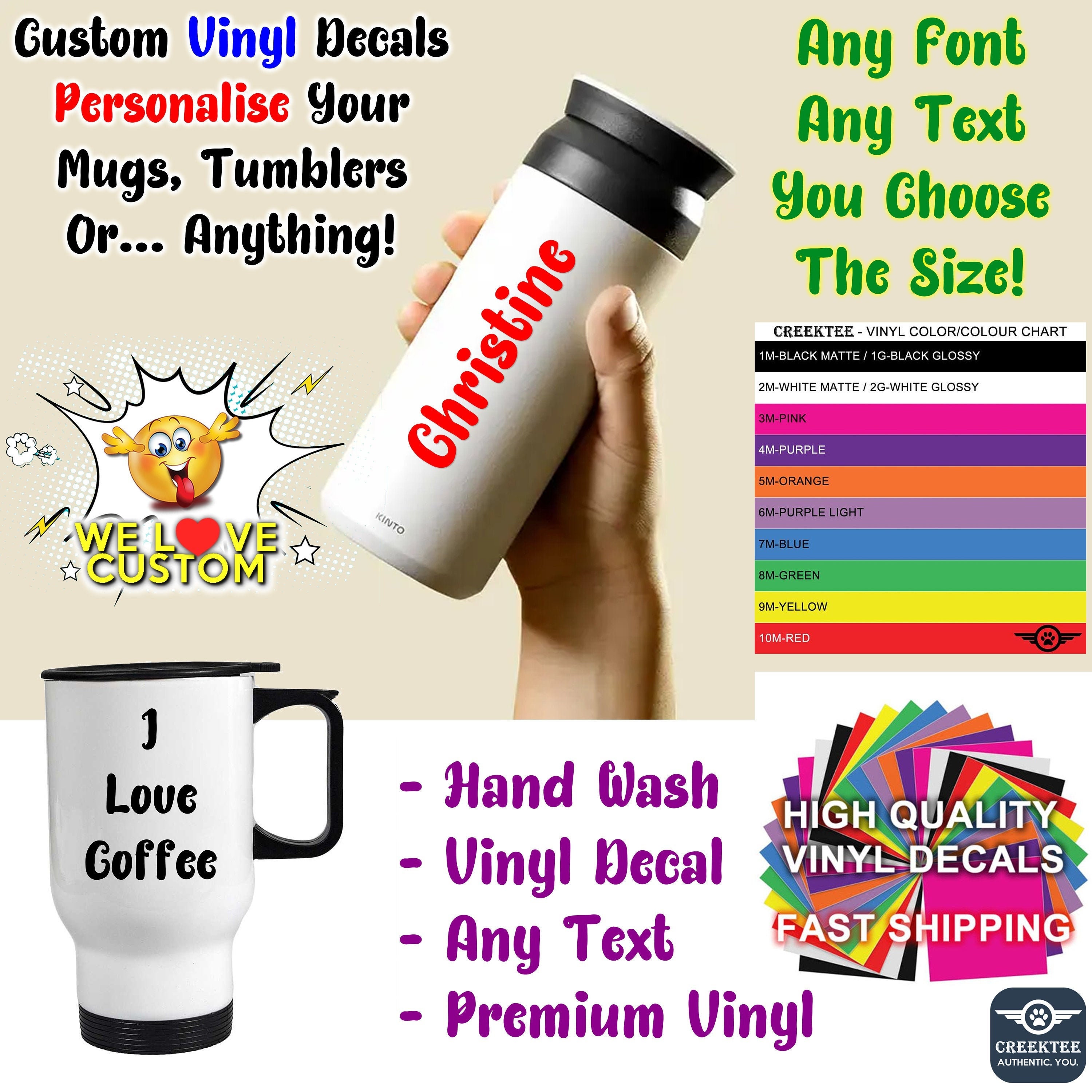 Text Vinyl Decals, You choose the size up to 12 inches also various sizes and colors - colours Text Vinyl Decals, You choose the size up to 12 inches also various sizes and colors - colours