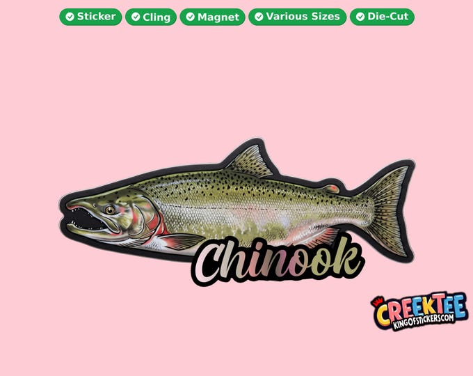 Fish Vinyl Sticker, Window Cling or Magnet in UV Laminate Coating