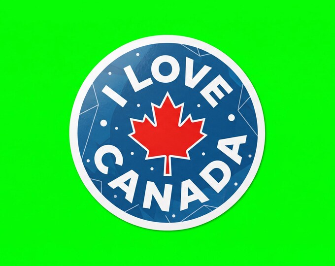 I Love Canada Bumper Sticker, Magnet, Vinyl Sticker or Window Cling, UV Laminate Coating