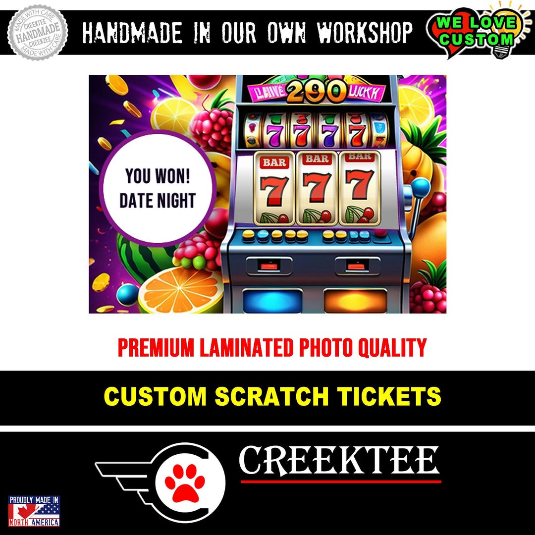 Custom Faux Scratch Tickets Novelty, Laminate Coating, Scratch off Top ...