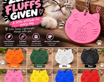 Zero Fluffs Given – Lightweight Cat Face Keychain