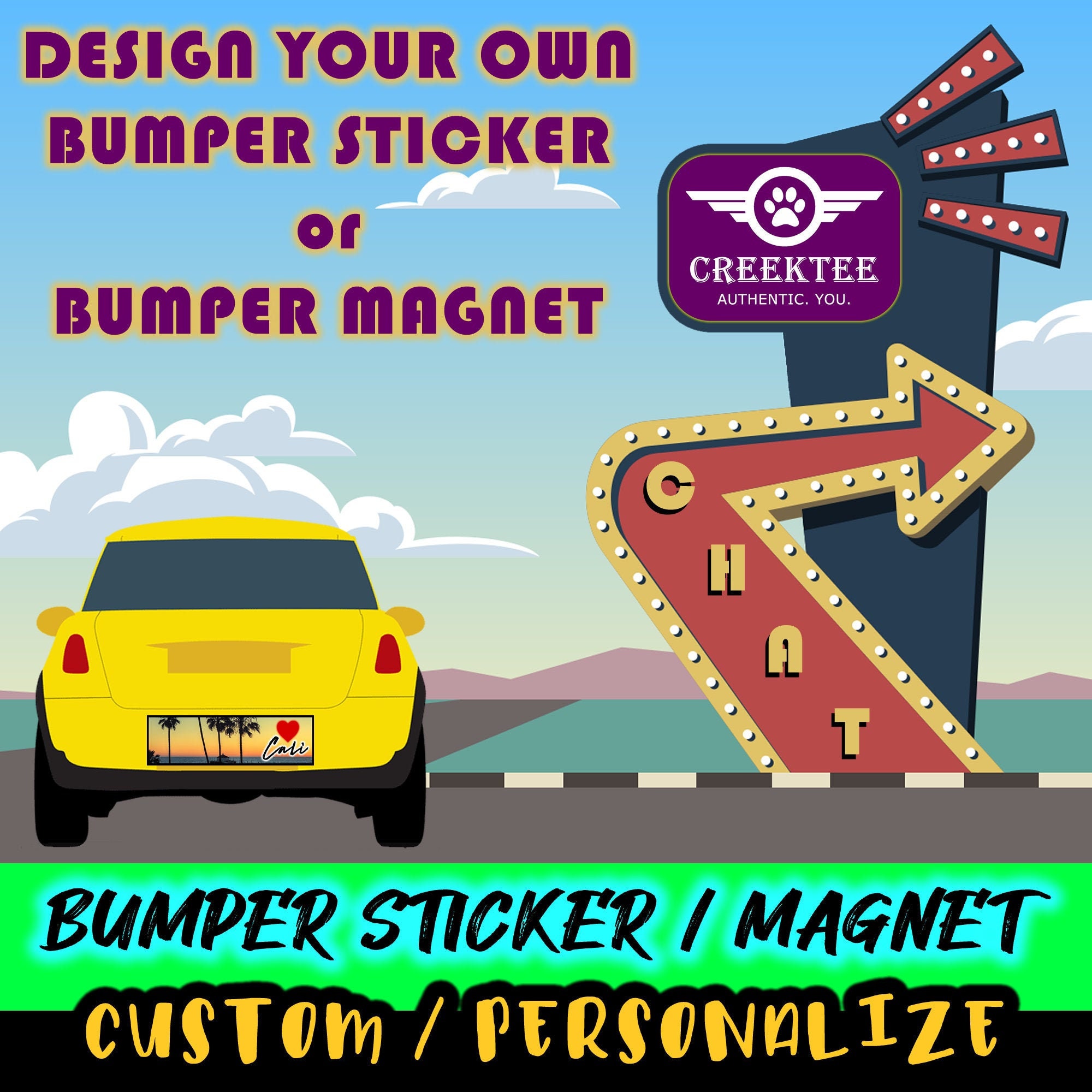 Design Your Own Bumper Sticker or Bumper 10 Inch by 3 Etsy