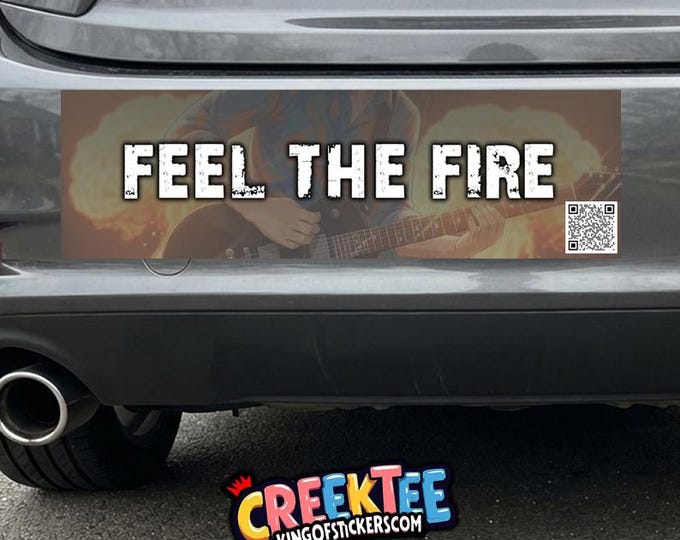 Feel The Fire Music QR Code or Custom Vinyl Sticker, Window Cling or Magnet in UV Laminate Coating Choose 10" for Standard Size