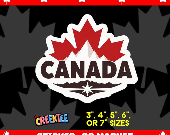 Canada Bumper Sticker, Magnet, Vinyl Sticker or Window Cling, UV Laminate Coating, laptop, water bottle