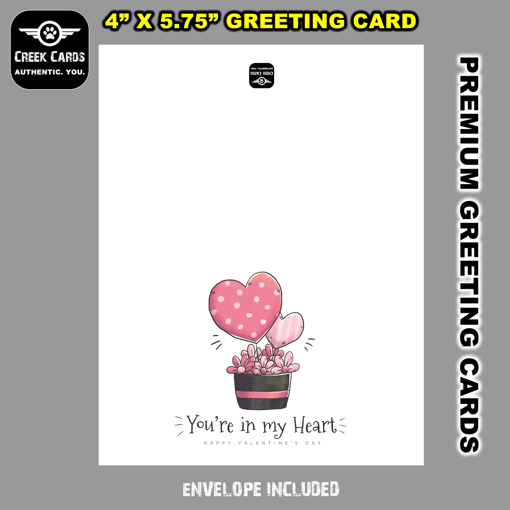 Valentines Day Premium Greeting Card Triple Layer with Laminate Coating. 5.25-5.5 inches high by 4-4.25 inches wide Valentines Day Premium Greeting Card Triple Layer with Laminate Coating. 5.25-5.5 inches high by 4-4.25 inches wide