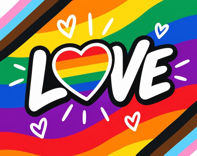 Pride Square Bumper Sticker, Magnet, Vinyl Sticker or Window Cling, UV Laminate Coating, laptop, water bottle