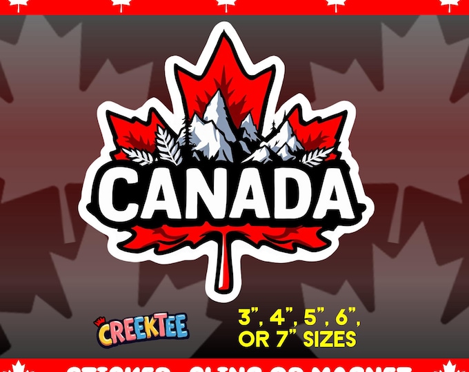 Canada Bumper Sticker, Magnet, Vinyl Sticker or Window Cling, UV Laminate Coating, laptop, water bottle