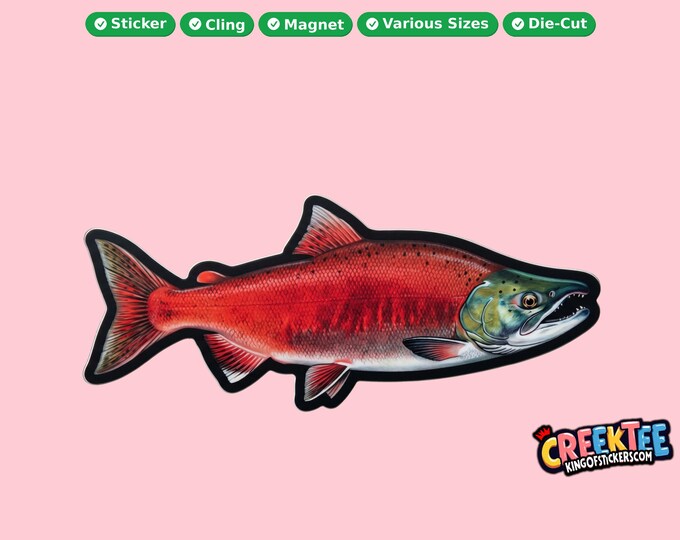 Fish Vinyl Sticker, Window Cling or Magnet in UV Laminate Coating