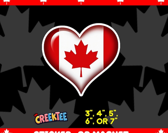 Canada Bumper Sticker, Magnet, Vinyl Sticker or Window Cling, UV Laminate Coating, laptop, water bottle