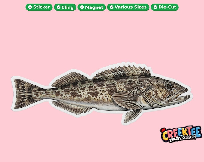 Fish Vinyl Sticker, Window Cling or Magnet in UV Laminate Coating